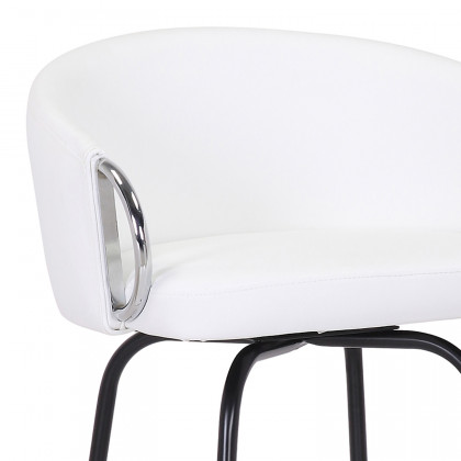 Worldwide Orion 26" Counter Stool with Swivel Set of 2 - White/Chrome