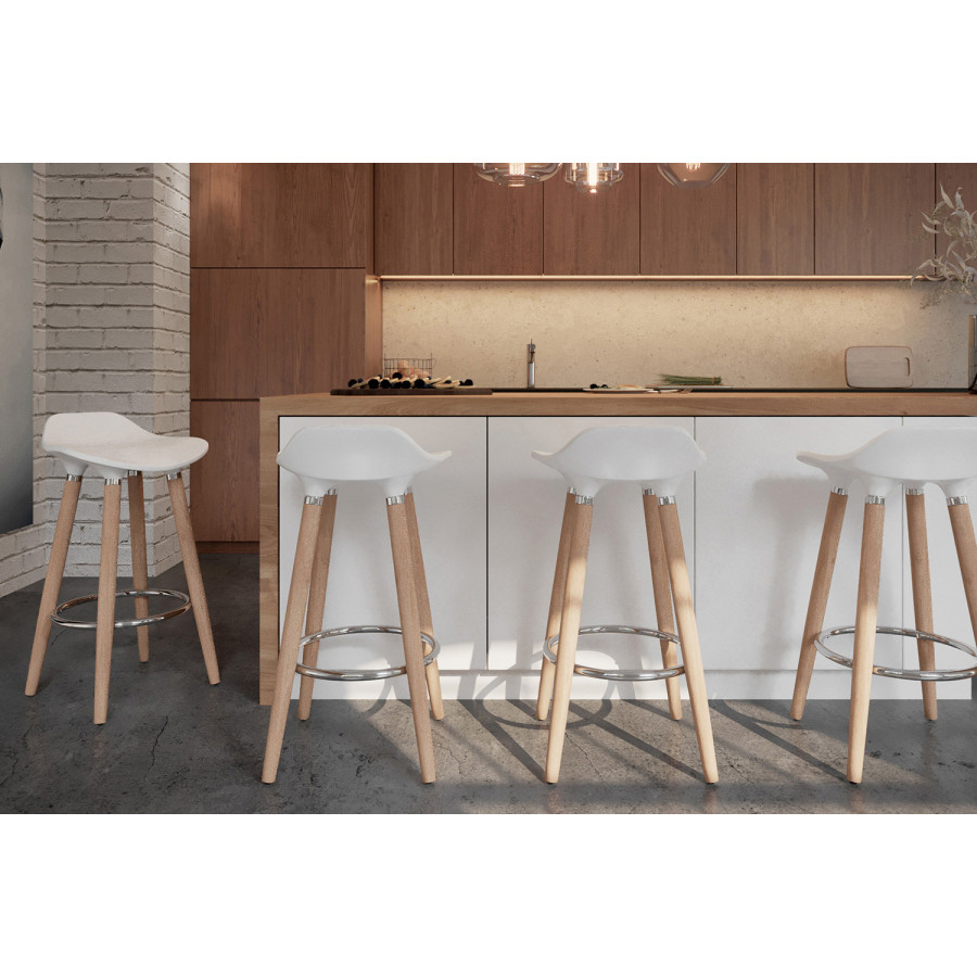 Worldwide Trex 26" Counter Stool Set of 2 - White/Natural