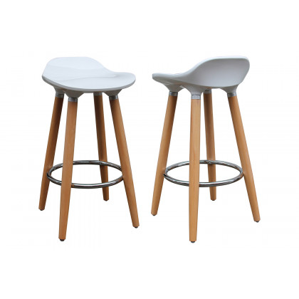 Worldwide Trex 26" Counter Stool Set of 2 - White/Natural