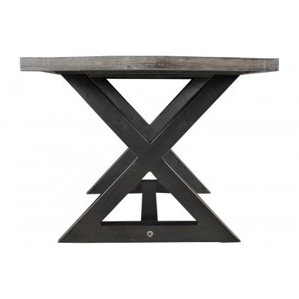 Worldwide Zax/Silvano Dining Set of 7 - Black Table/Gray Chair