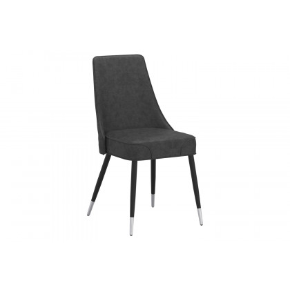 Worldwide Zax/Silvano Dining Set of 7 - Black Table/Gray Chair