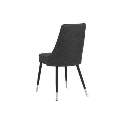 Worldwide Zax/Silvano Dining Set of 7 - Black Table/Gray Chair