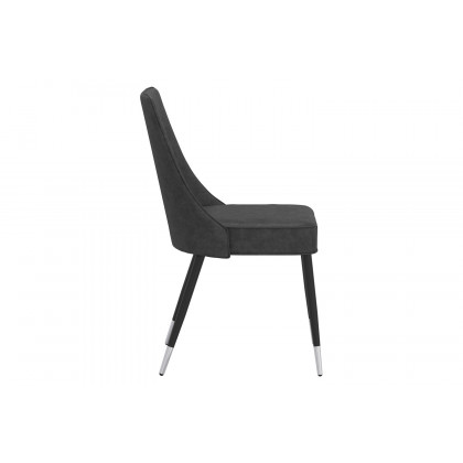 Worldwide Zax/Silvano Dining Set of 7 - Black Table/Gray Chair