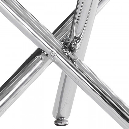 Worldwide Solara II/Rizzo Dining Set of 5 - Chrome Table/Black Chair