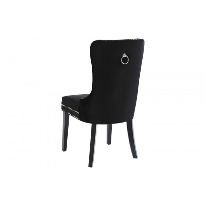 Worldwide Solara II/Rizzo Dining Set of 5 - Chrome Table/Black Chair