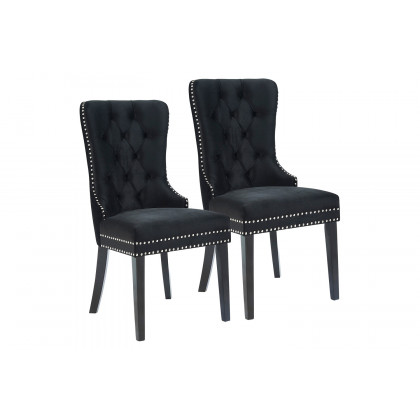 Worldwide Solara II/Rizzo Dining Set of 5 - Chrome Table/Black Chair