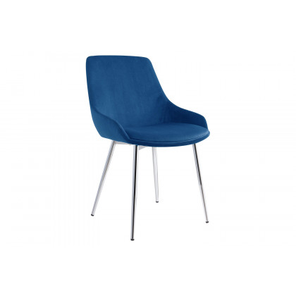 Worldwide Solara II/Cassidy Dining Set of 5 - Chrome Table/Blue Chair