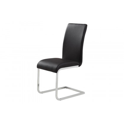 Worldwide Frankfurt/Maxim Dining Set of 5 - Chrome Table/Black Chair