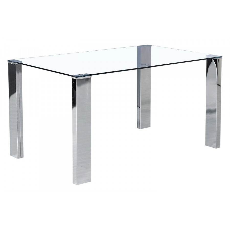 Worldwide Frankfurt/Maxim Dining Set of 5 - Chrome Table/Gray Chair
