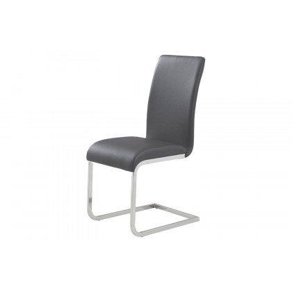 Worldwide Frankfurt/Maxim Dining Set of 5 - Chrome Table/Gray Chair