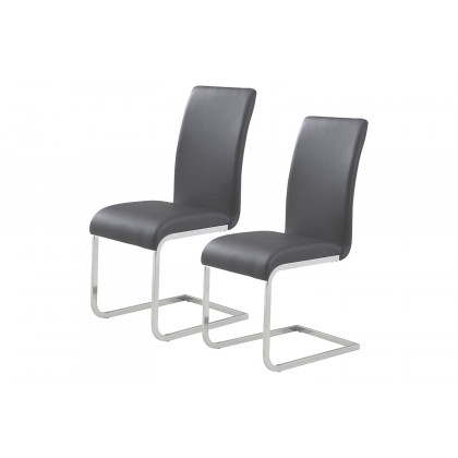 Worldwide Frankfurt/Maxim Dining Set of 5 - Chrome Table/Gray Chair