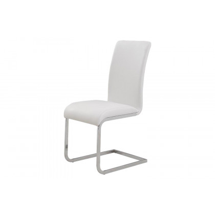 Worldwide Frankfurt/Maxim Dining Set of 5 - Chrome Table/White Chair