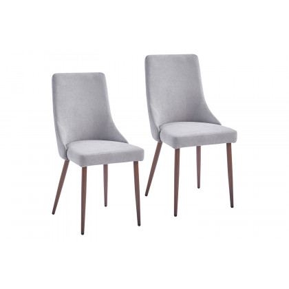 Worldwide Rocca/Cora Dining Set of 5 - Walnut Table/Gray Chair