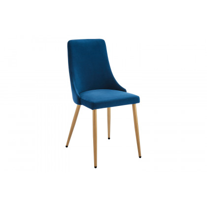 Worldwide Carmilla Dining Set of 5 - Aged Gold Table/Blue Chair