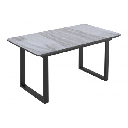 Worldwide Gavin/Mia Dining Set of 7 - Black Table/Gray and Light Gray Chair