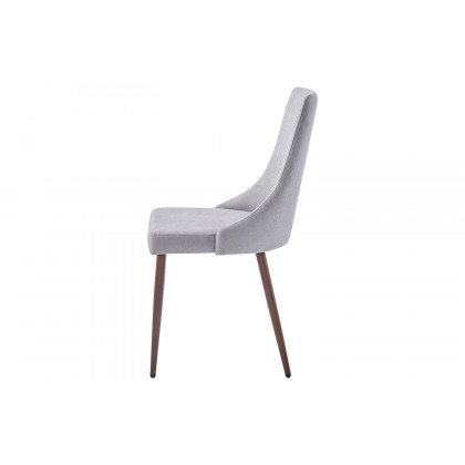 Worldwide Abbot/Cora Dining Set of 5 - Walnut Table/Gray Chair