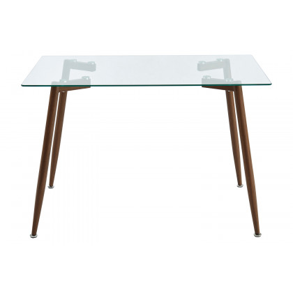 Worldwide Abbot/Lyna Dining Set of 5 - Walnut Table/Gray Chair