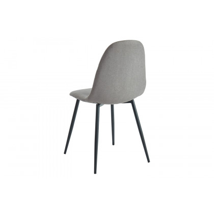 Worldwide Suzette/Olly Dining Set of 5 - Black Table/Gray Chair