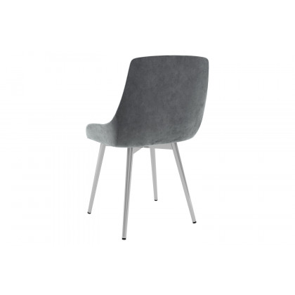 Worldwide Eros/Cassidy Dining Set of 5 - Silver Table/Gray Chair