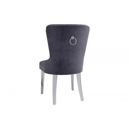 Worldwide Eros/Hollis Dining Set of 5 - Silver Table/Gray Chair