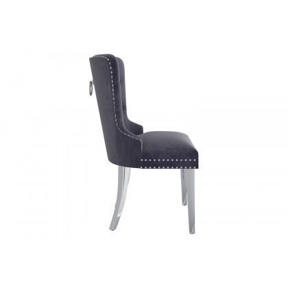 Worldwide Eros/Hollis Dining Set of 5 - Silver Table/Gray Chair