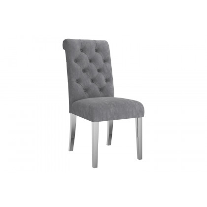 Worldwide Eros/Chloe Dining Set of 5 - Silver Table/Gray Chair