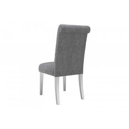 Worldwide Eros/Chloe Dining Set of 5 - Silver Table/Gray Chair
