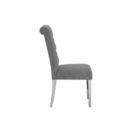Worldwide Eros/Chloe Dining Set of 5 - Silver Table/Gray Chair