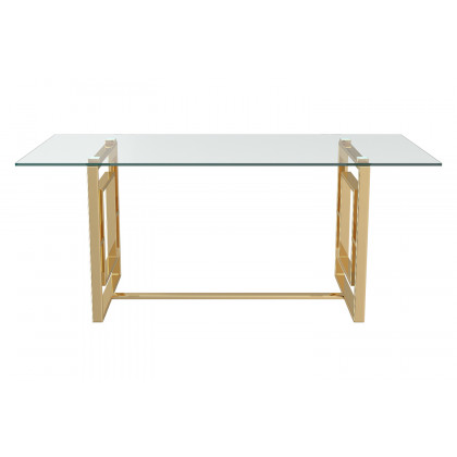 Worldwide Eros/Azul Dining Set of 5 - Gold Table/Black and Gold Chair