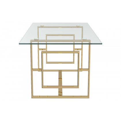Worldwide Eros/Azul Dining Set of 5 - Gold Table/Black and Gold Chair
