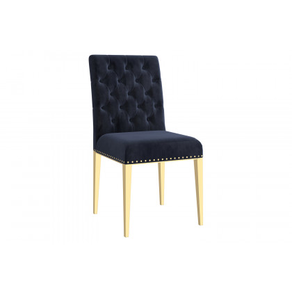 Worldwide Eros/Azul Dining Set of 5 - Gold Table/Black and Gold Chair