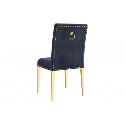 Worldwide Eros/Azul Dining Set of 5 - Gold Table/Black and Gold Chair
