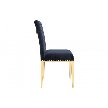 Worldwide Eros/Azul Dining Set of 5 - Gold Table/Black and Gold Chair