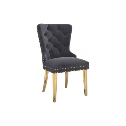 Worldwide Eros/Mizal Dining Set of 5 - Gold Table/Gray Chair