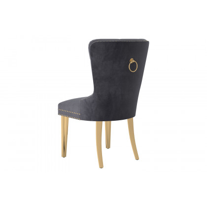 Worldwide Eros/Mizal Dining Set of 5 - Gold Table/Gray Chair