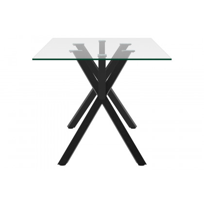Worldwide Stark/Gabi Dining Set of 7 - Black Table/Blue Chair