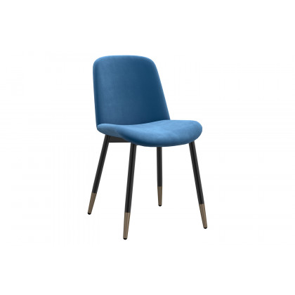 Worldwide Stark/Gabi Dining Set of 7 - Black Table/Blue Chair