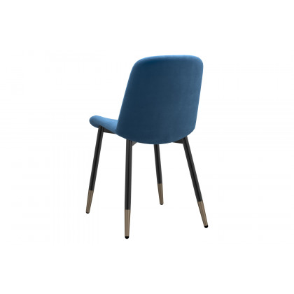 Worldwide Stark/Gabi Dining Set of 7 - Black Table/Blue Chair
