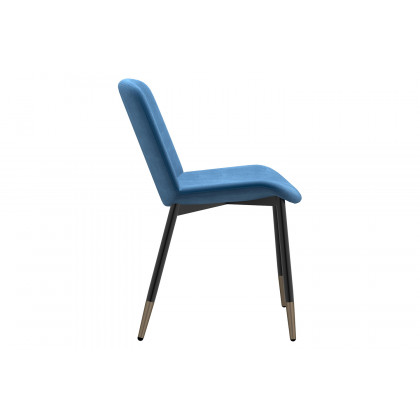 Worldwide Stark/Gabi Dining Set of 7 - Black Table/Blue Chair