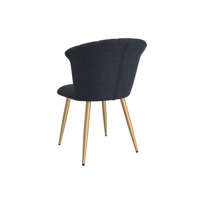 Worldwide Stark/Orchid Dining Set of 7 - Aged Gold Table/Blk and Aged Gold Chair