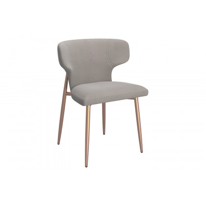 Worldwide Stark/Akira Dining Set of 7 - Aged Gold Table/Gray Chair