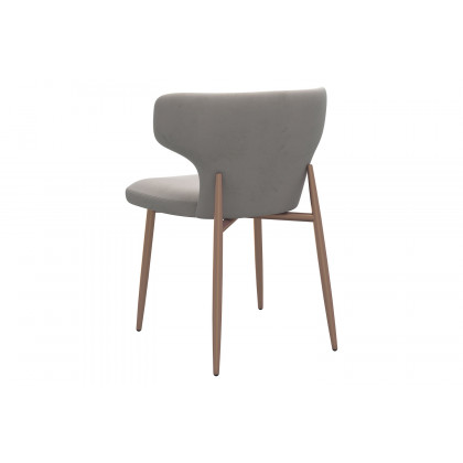 Worldwide Stark/Akira Dining Set of 7 - Aged Gold Table/Gray Chair