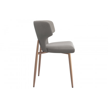 Worldwide Stark/Akira Dining Set of 7 - Aged Gold Table/Gray Chair