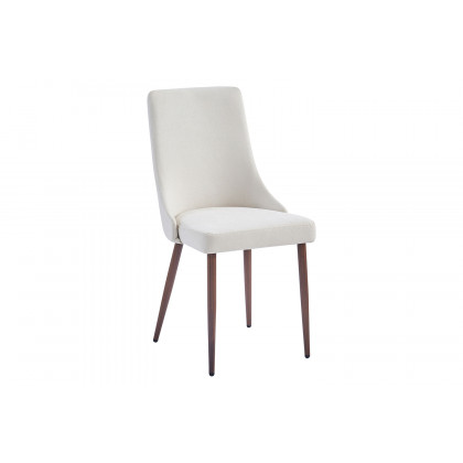 Worldwide Stark/Cora Dining Set of 7 - Walnut Table/Beige Chair