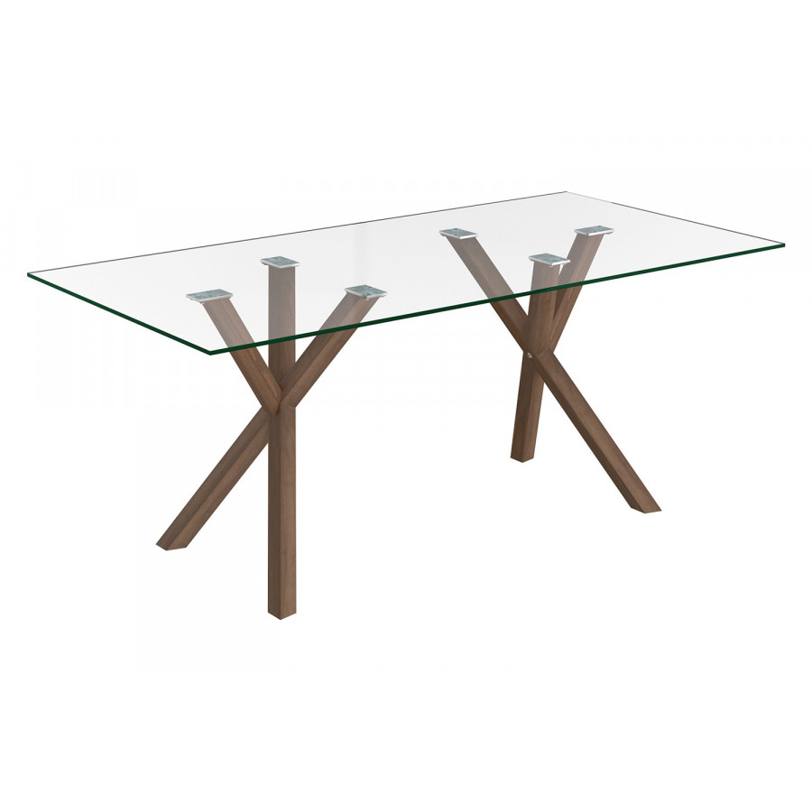 Worldwide Stark/Maxim Dining Set of 7 - Walnut Table/White Chair