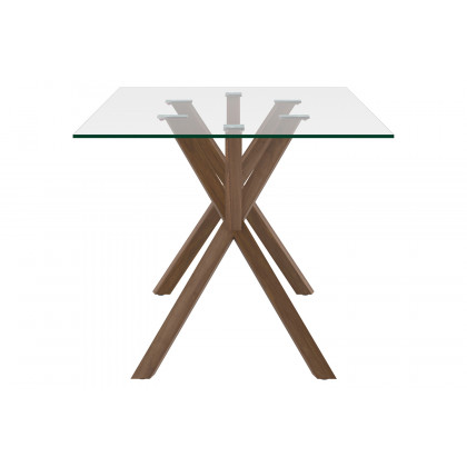 Worldwide Stark/Maxim Dining Set of 7 - Walnut Table/White Chair