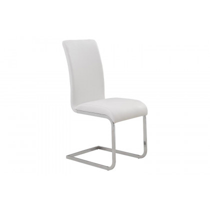 Worldwide Stark/Maxim Dining Set of 7 - Walnut Table/White Chair