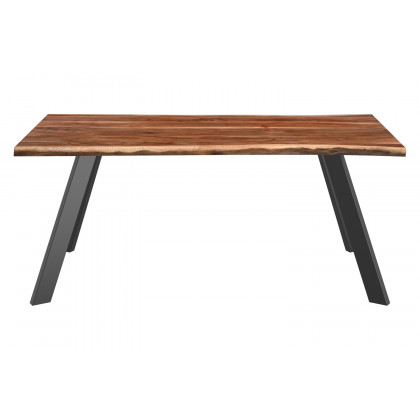 Worldwide Virag/Lucian Dining Set of 7 - Natural Table/Gray Chair