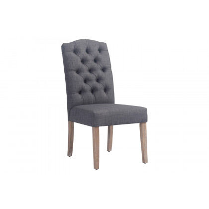 Worldwide Virag/Lucian Dining Set of 7 - Natural Table/Gray Chair