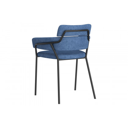 Worldwide Virag/Axel Dining Set of 7 - Natural Table/Blue Chair